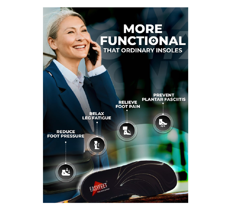 Premium Orthotic Insoles for Men Women - High Arch Support Shoe Inserts for Plantar Fasciitis Pain and Leg Fatigue