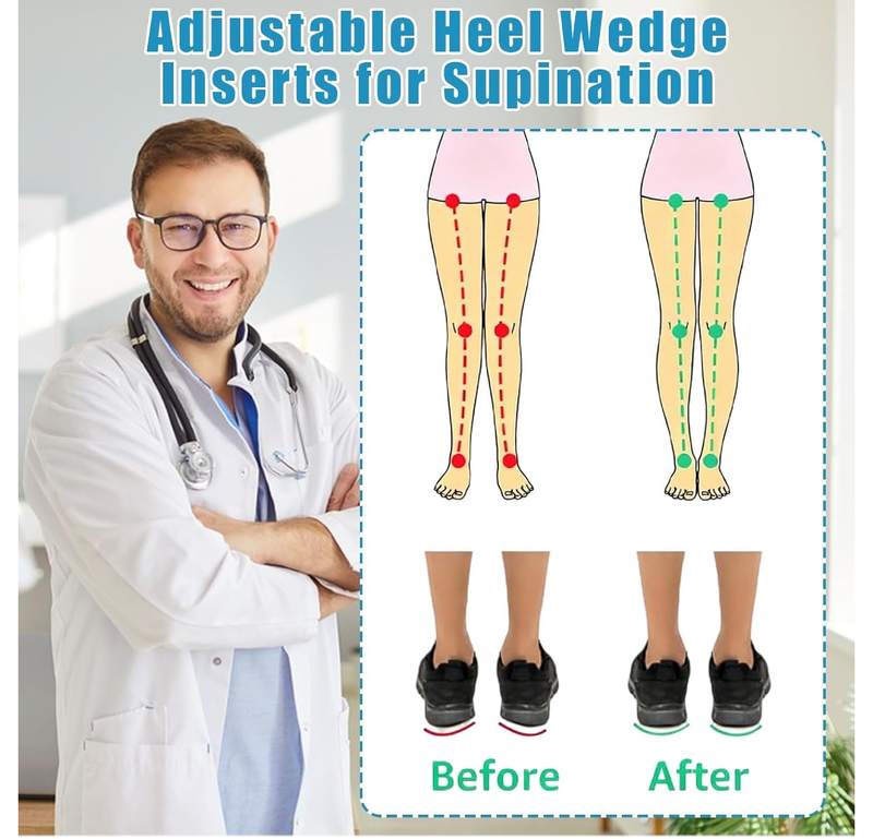 6PCS Adjustable Heel Wedge Inserts for Supination & Overpronation Insoles Correction,