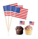 Efivs Arts 100 Pcs 4th of July American Toothpick Flag Toppers Cake Decorations Independence Day Patriotic Cupcake Toppers Picks for Army Graduation Party Supplies