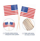 Efivs Arts 100 Pcs 4th of July American Toothpick Flag Toppers Cake Decorations Independence Day Patriotic Cupcake Toppers Picks for Army Graduation Party Supplies