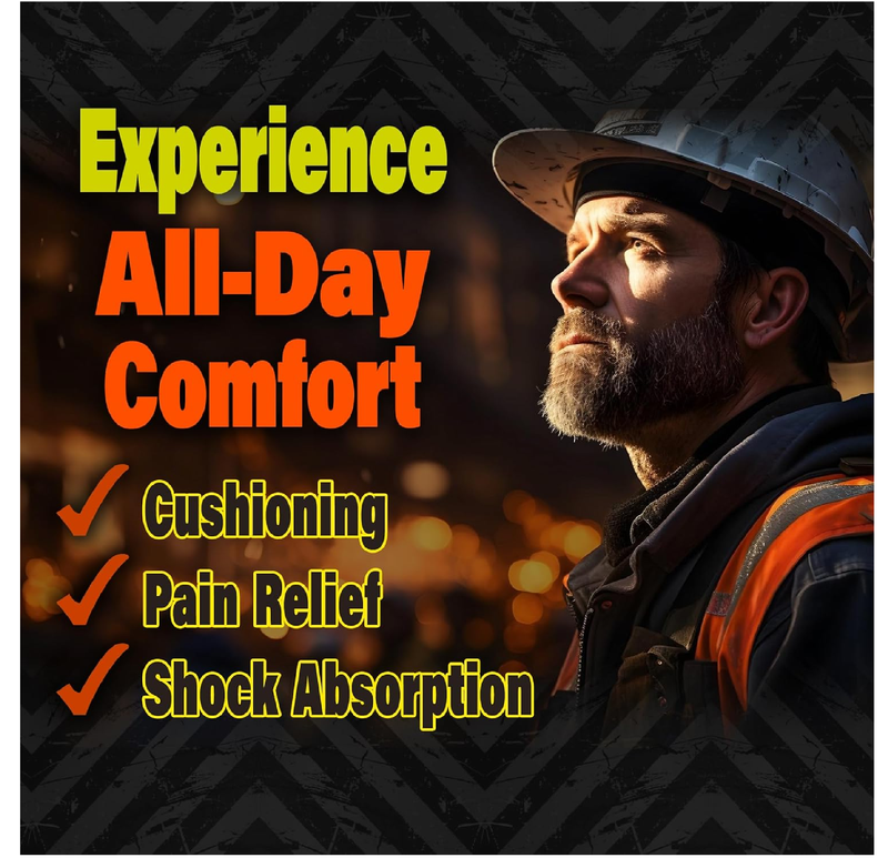 (New) Exland Work Comfort Memory Foam Gel Insoles for Men and Women - Standing All Day Cushioning,