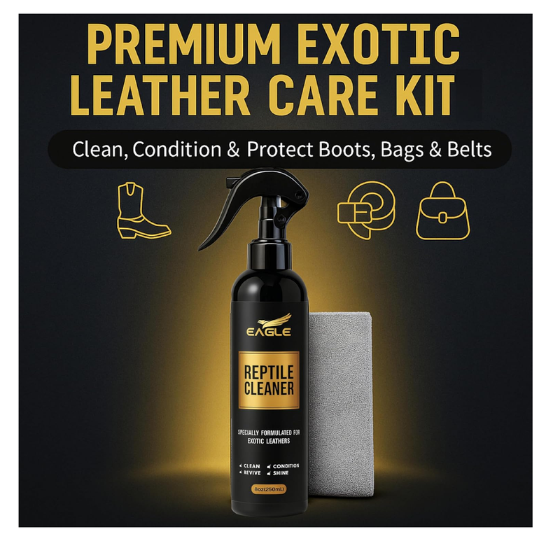 Exotic Leather Cleaner & Conditioner Spray – Cleans, Conditions & Protects Alligator, Crocodile,