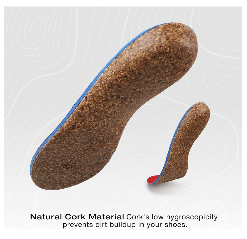 Plantar Fasciitis Relief Feet Cork Insoles Arch Supports Orthotics Inserts for Flat Feet, High Arch,