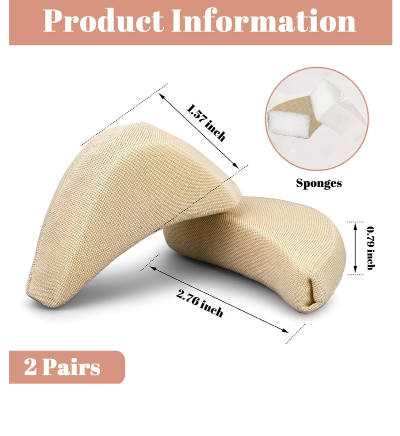 Toe Inserts for Shoes Too Big, 2 Pairs Foam Toe Filler to Make Shoes Fit Tighter,