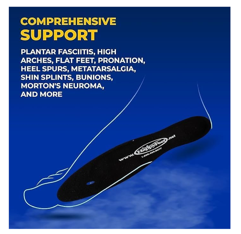 Happy Feet Plantar Fasciitis Flat Feet Orthotic High Arch Support Gel Insert Shoe Insoles for Mens and Womens