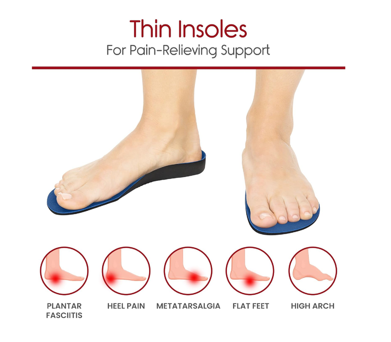 Envelop Ultra Thin Insoles for Men and Women - High Arch Support Insoles for Flat Feet & Plantar Fasciitis Pain Relief