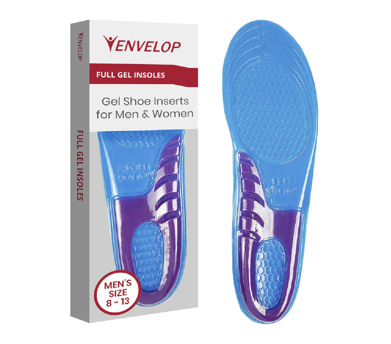 Envelop Gel Insoles for Men & Women - Shoe Inserts for Walking, Running,