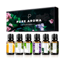 Essential Oils by PURE AROMA 100% Pure Oils kit- Top 6 Aromatherapy Oils Gift Set-6 Pack, 10ML