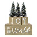 Eternhome Christmas Tree Decorations LED Lighted JOY to the World Block for Home Farmhouse Winter Wooden Decor Vintage Rustic Sign for Table House Kitchen Holiday Xmas