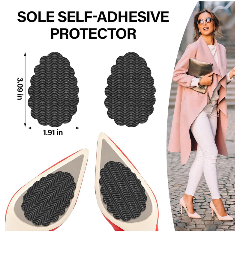 Eurzom 10 Pcs Non Slip Sole Pads for Bottom of Shoes Anti Slip Shoe Grips Protector Sole Guards for Heels Sneakers Pumps Boots Wedges Flats Sandals