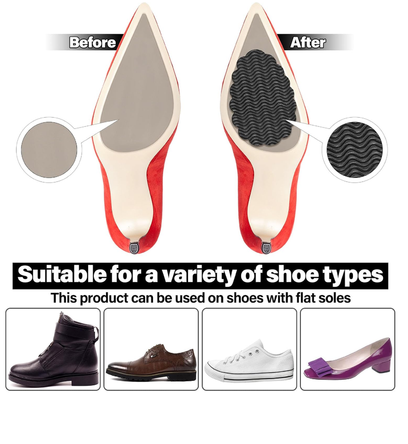 Eurzom 10 Pcs Non Slip Sole Pads for Bottom of Shoes Anti Slip Shoe Grips Protector Sole Guards for Heels Sneakers Pumps Boots Wedges Flats Sandals