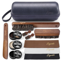 Leather Polish Kit Shoe Care Set, Black Brown Neutral Polish Horsehair Brush for Men Women Boots Dress Shoes