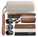 Leather Polish Kit Shoe Care Set, Black Brown Neutral Polish Horsehair Brush for Men Women Boots Dress Shoes
