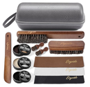 Leather Polish Kit Shoe Care Set, Black Brown Neutral Polish Horsehair Brush for Men Women Boots Dress Shoes