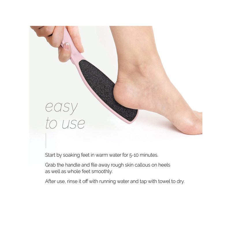 COMGO Metal Pedicure Foot File Callus Remover for Feet (1 Piece)  Double-Side Foot Scrubber Foot Scraper for Dead Skin Professional (Black))