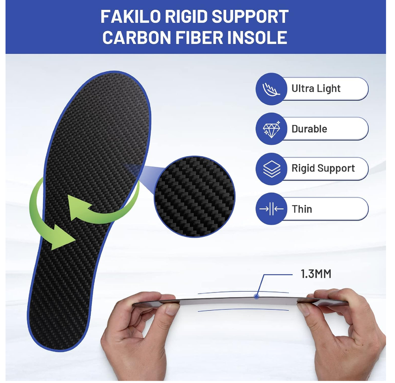 Carbon Fiber Insole 1 Piece, Carbon Fiber Foot Plate Shoes Insert for Women Men,