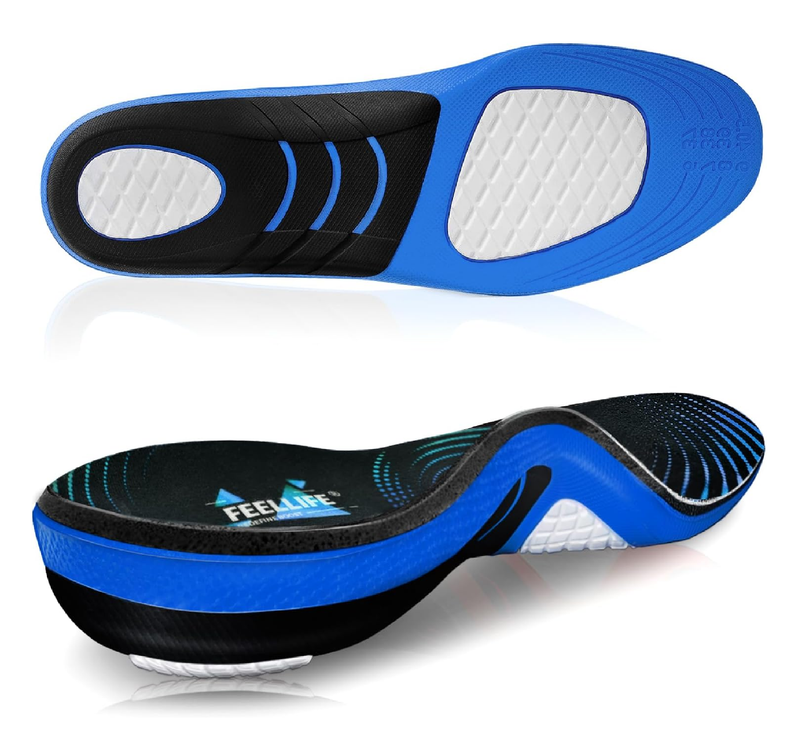 Plantar Fasciitis Relief Shoe Insoles [1-Pair], Arch Support Insoles, Running Athletic Gel Shoe Inserts,