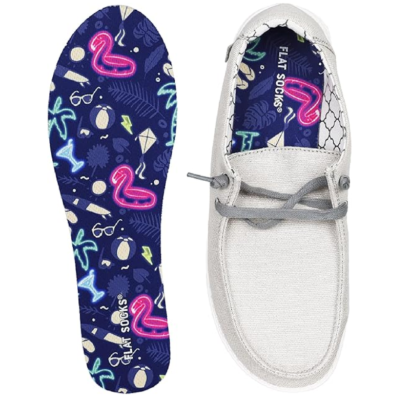 FLAT SOCKS No Show Socks, Sockless Shoe Liner, No Slipping, Odor Control,
