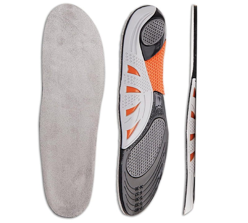 FOOTSECRT Ultra Thin Insoles for Men, Comfort Gel Insoles for Men,Arch Support Inserts