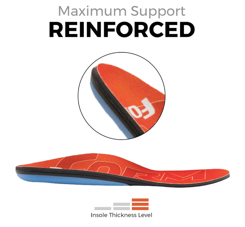 Form 220+ lbs Plantar Fasciitis Insoles – Reinforced Comfort Shaped High Arch Insoles Shoe Inserts for Plantar Fasciitis