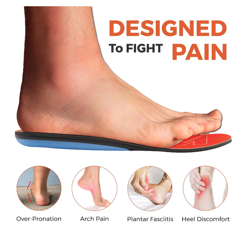 Form 220+ lbs Plantar Fasciitis Insoles – Reinforced Comfort Shaped High Arch Insoles Shoe Inserts for Plantar Fasciitis
