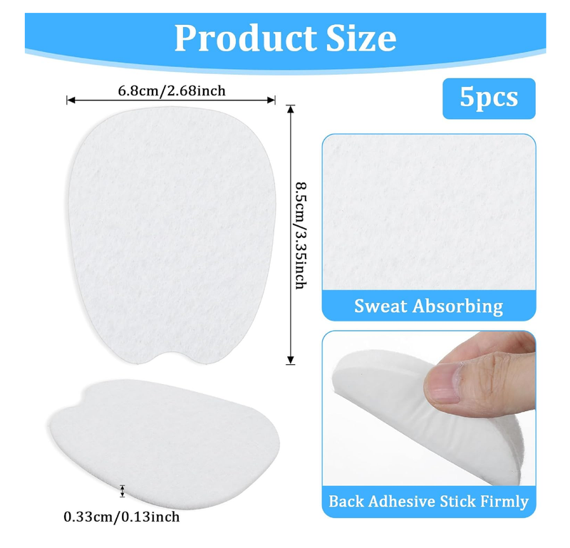 5 Pairs Felt Tongue Pads for Shoes, White Felt Shoe Tongue Pads Cushion Soft Self-Adhesive Shoe