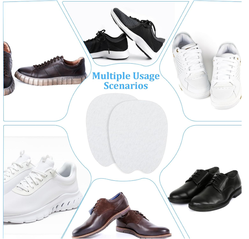 5 Pairs Felt Tongue Pads for Shoes, White Felt Shoe Tongue Pads Cushion Soft Self-Adhesive Shoe
