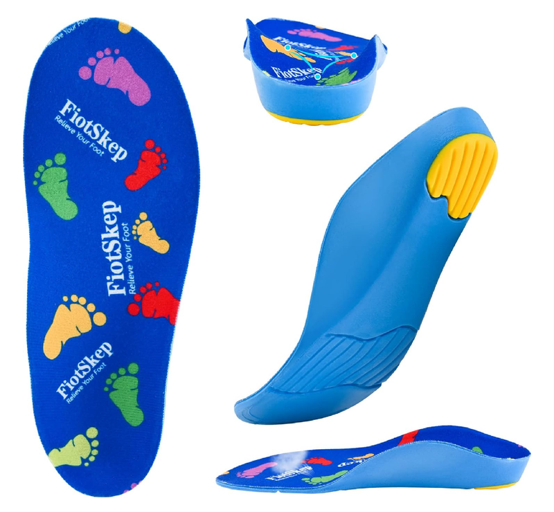 Kids Arch Support Orthotics Over-Pronation Plantar Fasciitis Flat Feet PU Foam Inserts Relieve Foot Back Hip Leg and Knee Pain,