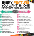 First Day of School Board | Made in USA | 12 in x 12 in | 2-Sided, with Chalk Marker, Magic Eraser, My First Day of Kindergarten Signs