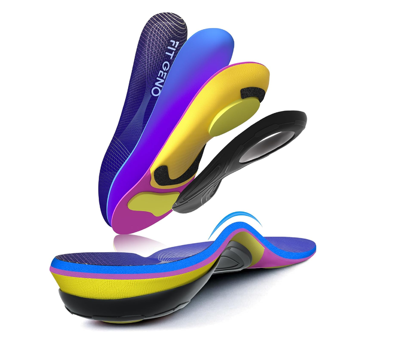 Fit Geno Orthotics Inserts for High Arch Pain Relief – Heavy Duty Shoe Inserts for Women & Men 220lbs