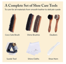 FootFitter Ultimate Shoe Care Kit, Premium Shine Brush & Suede Tools for Cleaning, Polishing,