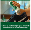 FOOT SENSE All Natural Foot & Shoe Powder, Foot Odor Eliminator for Long-Lasting Odor Control Lasts up to 6 Months,
