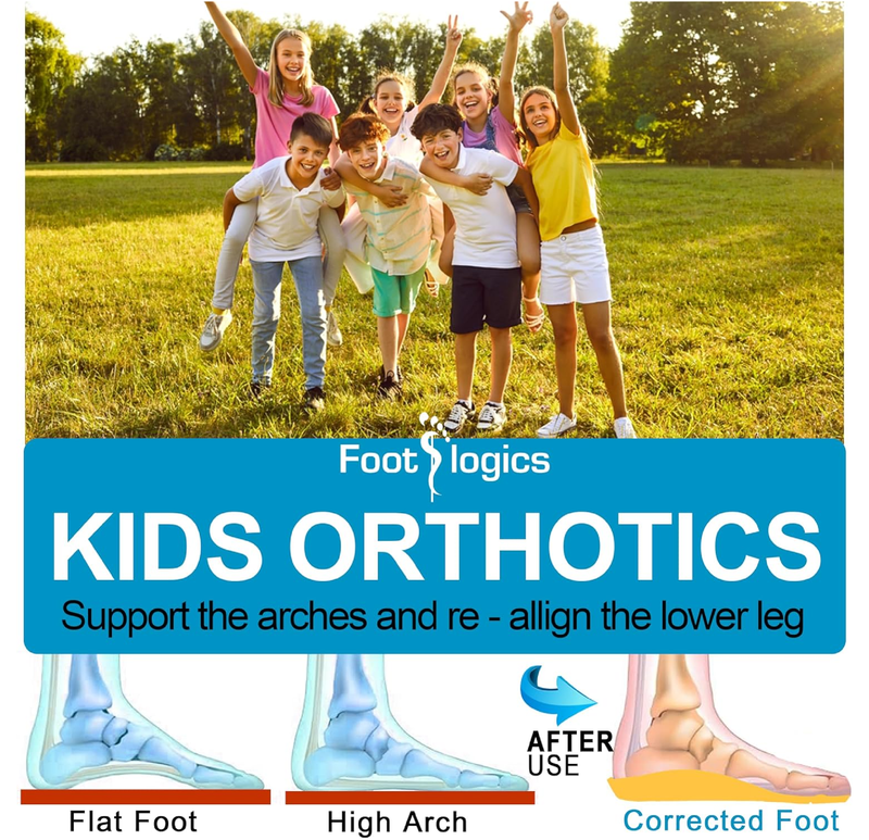 Fun Kids Orthotic Shoe Insoles with Arch Support for Children’s Heel Pain (Sever’s Disease),