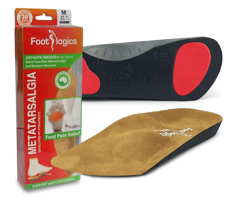 3/4 Length Orthotic Shoe Insoles with Built-in Raise for Ball of Foot Pain,