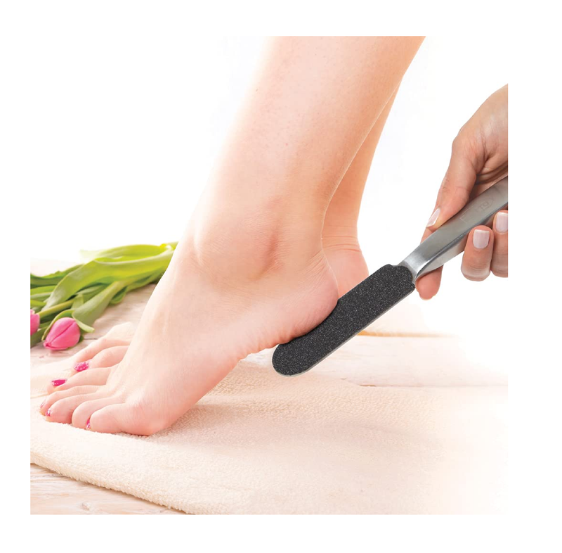 ForPro Stainless Steel Pedi File Kit - 100% Sanitizable Pedicure File for Heels and Feet