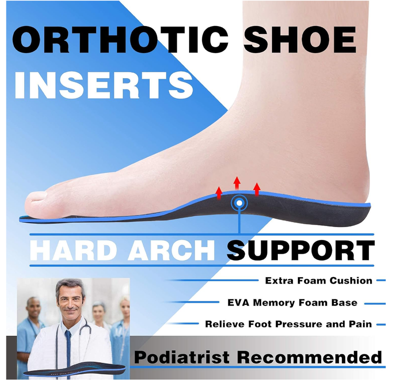 Plantar Fasciitis Insoles, Arch Supports for Men and Women, Orthotic Insoles, Sports Insoles for Flat Feet,