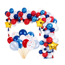 129PCS 4th/Fourth of July Decorations Balloon Garland Arch Kit Red White Blue Patriotic Party Memorial Day Outdoor Indoor Birthday Decor Supplies