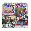 129PCS 4th/Fourth of July Decorations Balloon Garland Arch Kit Red White Blue Patriotic Party Memorial Day Outdoor Indoor Birthday Decor Supplies