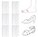 6 Pairs Sandal Strap Cushion Strips, Transparent Self-Adhesive Heel Liners Anti-Slip Heel Strap Cushion Pads for Shoes Too Big Slipping Rubbing