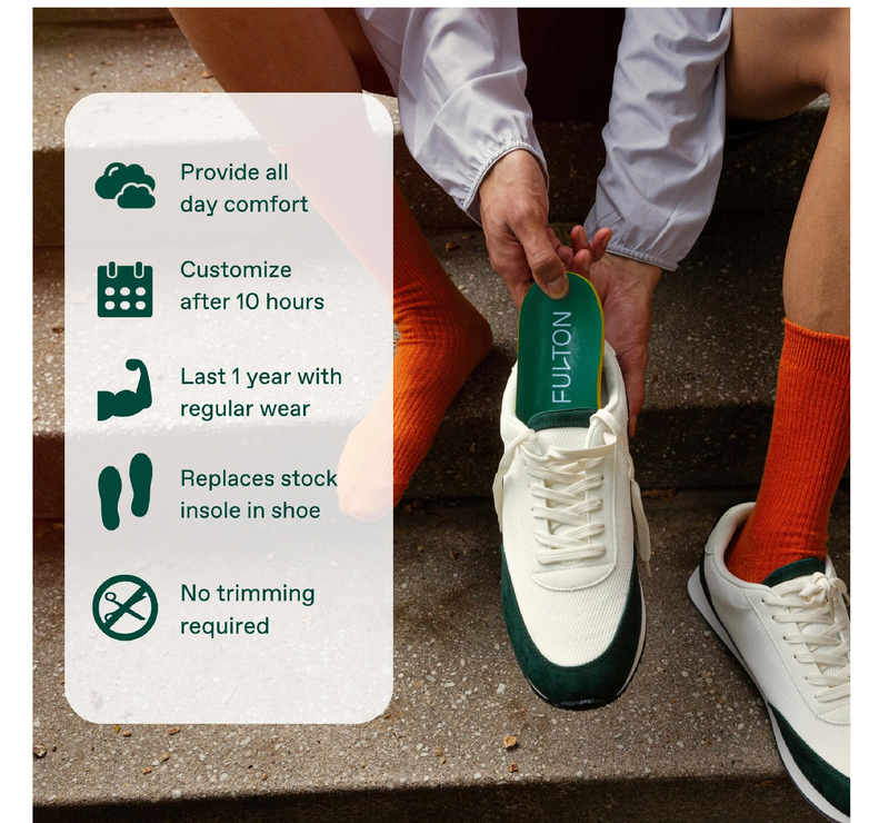 Fulton Custom Molding Cork Shoe Inserts for Men - Pain Relief Orthotic Insoles