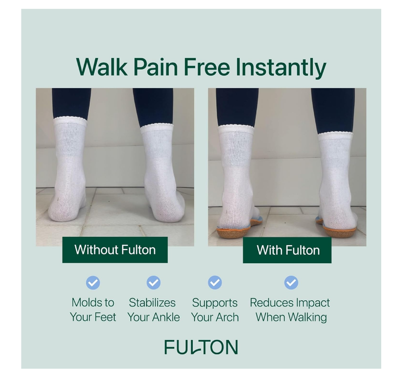 Fulton Universal Shoe Inserts for Women with Custom Molding & Arch Support