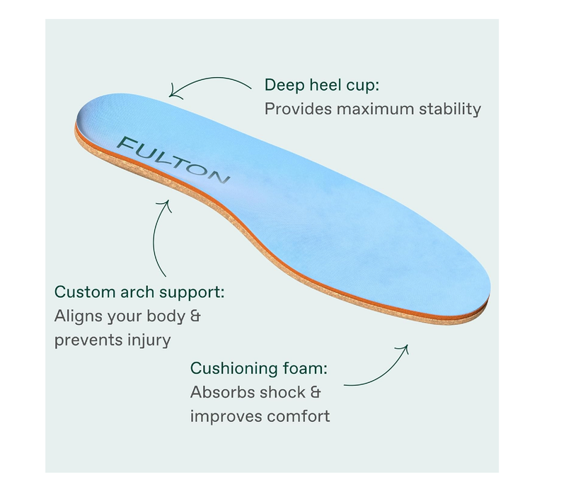 Fulton Men's Shock Absorbing Insoles with High Impact Arch Support