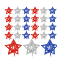 Fuutreo 24 Pcs 4th of July Patriotic Table Centerpieces 3D Red Blue White Glitter Star Table Centerpieces Patriotic Memorial Day Decorations for America Independence Day Party Supplies