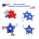 Fuutreo 24 Pcs 4th of July Patriotic Table Centerpieces 3D Red Blue White Glitter Star Table Centerpieces Patriotic Memorial Day Decorations for America Independence Day Party Supplies