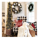 GEEORY Christmas Pillow Covers 18x18 Set of 4 for Christmas Decorations Buffalo Plaid Snowman Santa Claus Merry Bright Christmas Pillows Winter Holiday Throw Pillows Christmas Farmhouse Decor