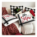 GEEORY Christmas Decorative Pillow Covers 16 x 16 Inch Set of 4, Buffalo Plaid Santa Claus Snowman Let it Snow Holiday Farmhouse Cushion Cases Xmas Decoration for Home Party Sofa Couch GA436-16