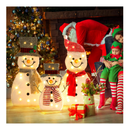 GENIMO 3-Piece Outdoor Snowman Christmas Decorations Yard, 30 inch Pre Lit Snowman Family with 70 Led Lights Outside Indoor Holiday Lighted Christmas Decor for Lawn, Garden Clearance 2D