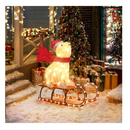 GENIMO Sleigh Polar Bear Outdoor Christmas Decorations, 2.5 FT Pre-Lit Holiday Decor with 70 LED Warm White Light, Lighted Bear for Indoor Outside Home Lawn Yard Garden Patio