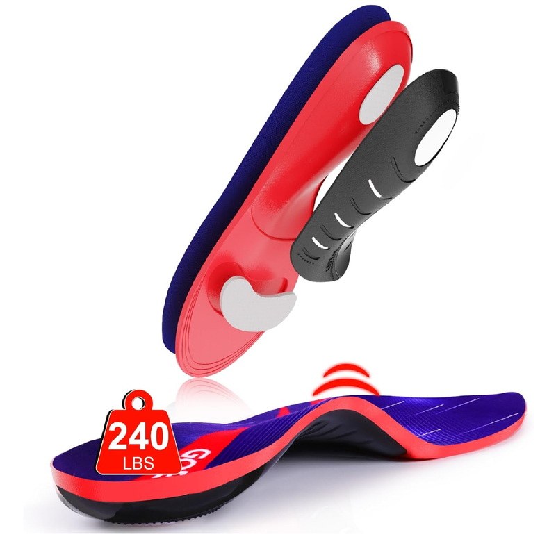 240+Ibs Plantar Fasciitis Insoles,High Arch Support Inserts for Men Women,Heavy Duty Support for Orthotics Inserts,