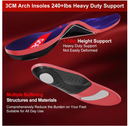 240+Ibs Plantar Fasciitis Insoles,High Arch Support Inserts for Men Women,Heavy Duty Support for Orthotics Inserts,